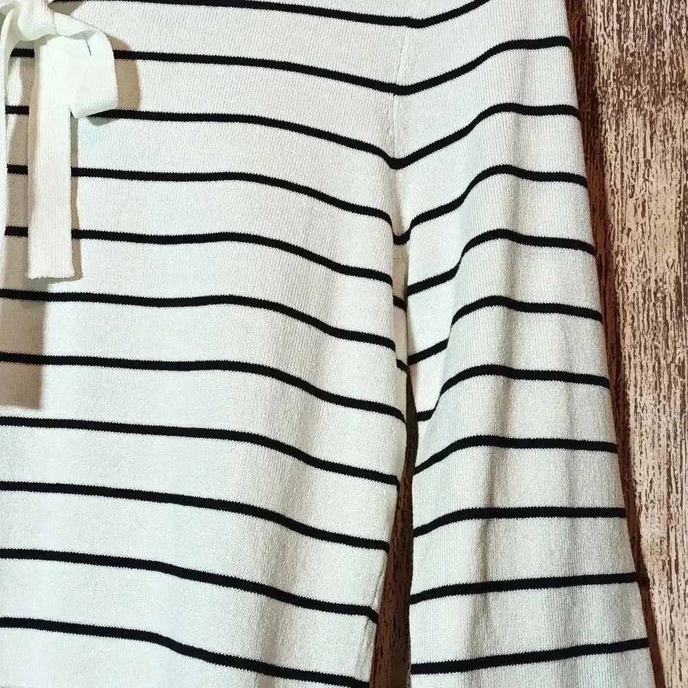 NEW White House Black Market striped bow tie sweater 3/4 sleeves striped XS - Picture 5 of 11